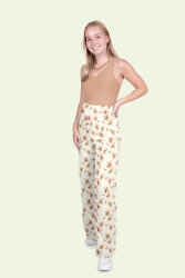 Musselin BIO~Organic Digital schöne Blumen - creme