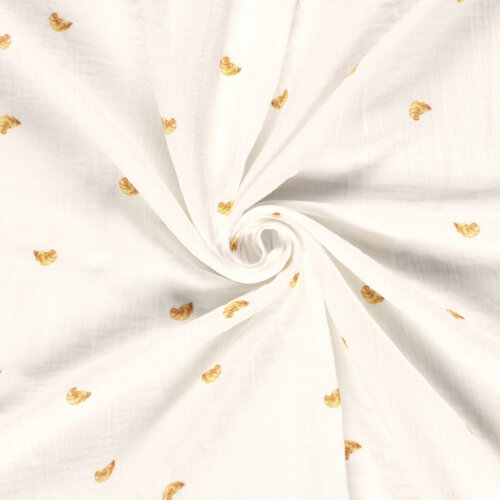Musselin Digital  Croissants - creme