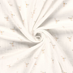 Musselin Digital bunte Möwen - creme