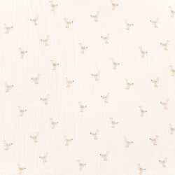 Musselin Digital bunte Möwen - creme