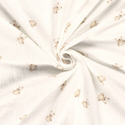 Musselin Digital Teddybären - creme