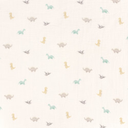 Musselin Digital kleine Dinos - creme
