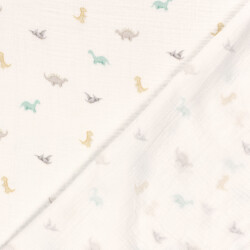 Musselin Digital kleine Dinos - creme