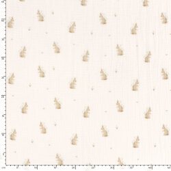 Musselin Digital süsse Hasen - creme