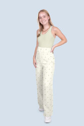 Musselin Digital kleine Blätter - creme