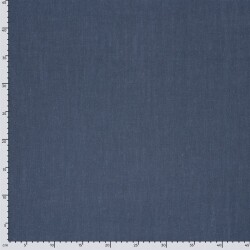Viskose Leinen Slub Uni - stahlblau
