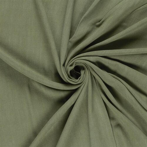 Viskose Leinen Slub Uni - oliv