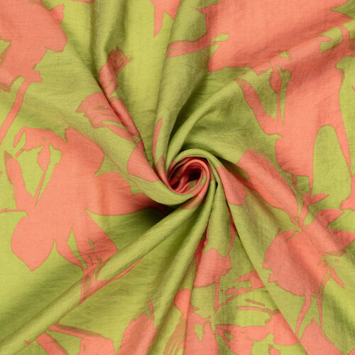 Viskose Nylon Mix LIGHT Köper Blumen - limette
