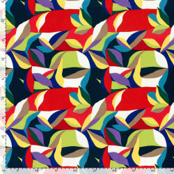 Baumwollsatin LEAVES - FARBE