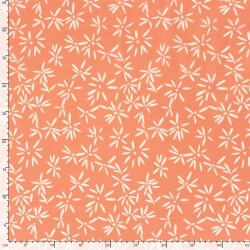 Baumwollpopeline Stretch Blumen - orange