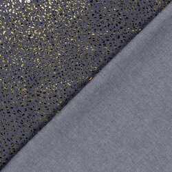 Jeansstoff Foliert Leo - dunkelblau