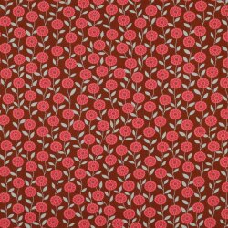 Feine Baumwollpopeline Blumen & CHECKS - CARAMEL