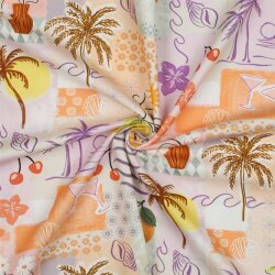 Canvas Digital TROPICAL PATCHWORK - PEACH