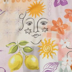 Canvas Digital TROPICAL PATCHWORK - PEACH
