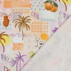Canvas Digital TROPICAL PATCHWORK - PEACH