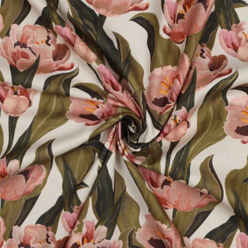 Canvas Digital Tulpenfeld - creme