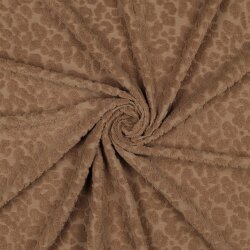 Stretchfrottee Leomuster - nougat