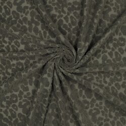 Stretchfrottee Leomuster - dunkeloliv