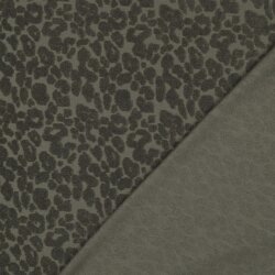 Stretchfrottee Leomuster - dunkeloliv