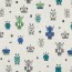 Baumwolljersey Neon Roboter - creme meliert