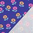 Baumwolljersey Neon Blumen - kobaltblau