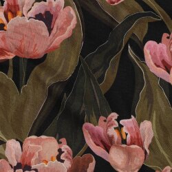 Canvas Digital Tulpenfeld - schwarz