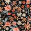 Baumwolljersey Digital Blumen - schwarz