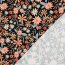 Baumwolljersey Digital Blumen - schwarz