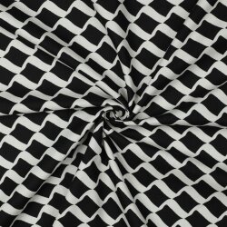 Canvas Rautenwellen - schwarz/weiß