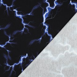 French Terry Digital Blitze - schwarz