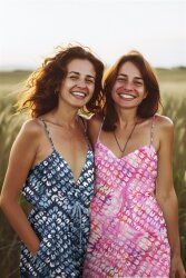 UNIQUE CRAFTED BATIK Viskose - dunkelblau