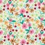 Baumwolljersey Digital Blumen - weiß