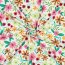 Baumwolljersey Digital Blumen - weiß