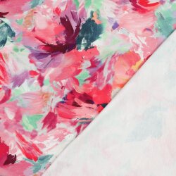 French Terry Digital Blumenportrait - pink