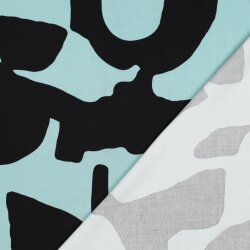 Viskose Jersey GEOMETRIC - LIGHT BLUE