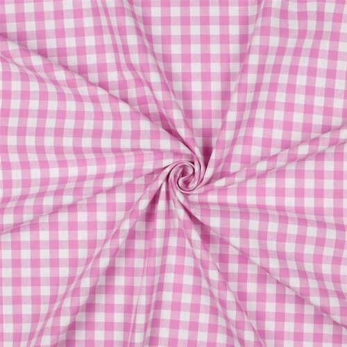 Baumwollpopeline garngefärbt - Vichy Karo 10mm *Vera* - hellpink