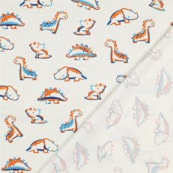 Baumwolljersey Bio~Organic kleine Dinos - creme