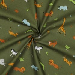 Baumwollpopeline Bio~Organic springende Tiere -...