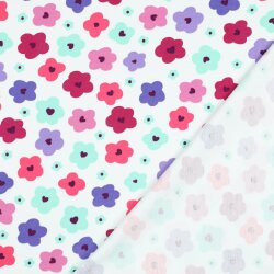 French Terry bunte Blüten - creme
