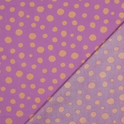Feine Baumwollpopeline GEOMETRICS - PEACH/ PURPLE