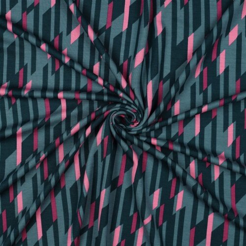 Romanit Jersey "Punta di Roma" Striche - dunkelmint