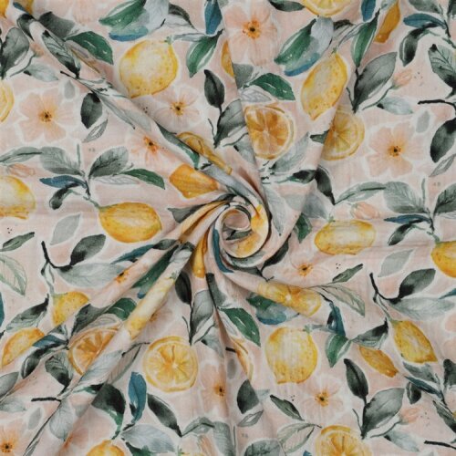 Musselin Digital LEMONS - PEACH
