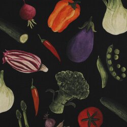 Canvas Digital VEGETABLES - schwarz