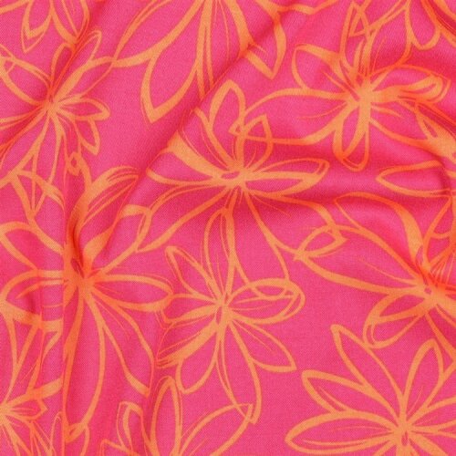 Viskose Jersey Blumen - pink