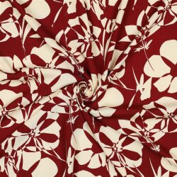Viskosestoff Blumen - dunkelrot