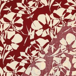 Viskosestoff Blumen - dunkelrot