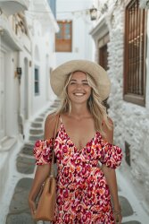 Viskose STRETCH IKAT - FUCHSIA