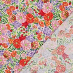 Viskose Lenzing 100% EcoVera™ Digital Blumenwiese  - hellpink