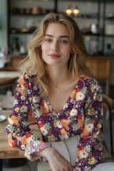 Viskose Lenzing 100% EcoVera™ Digital Blumenwiese  - hellpink