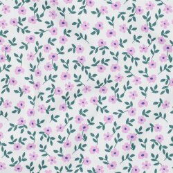 Baumwollpopeline Bio~Organic Blumen - weiß